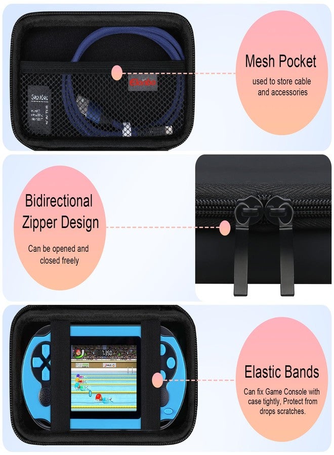 Elonbo Carrying Case for TEBIYOU/ WELLST·G/ TaddToy/ Beijue/ FAMILY POCKET/ CCTU/ X-JOYKIDS/ GREENCREEK/ Beico/ KAVOYI/ GuaiyeyeAP Handheld Game Console, Portable Electronic Gaming Player Bag, Black - Image 3